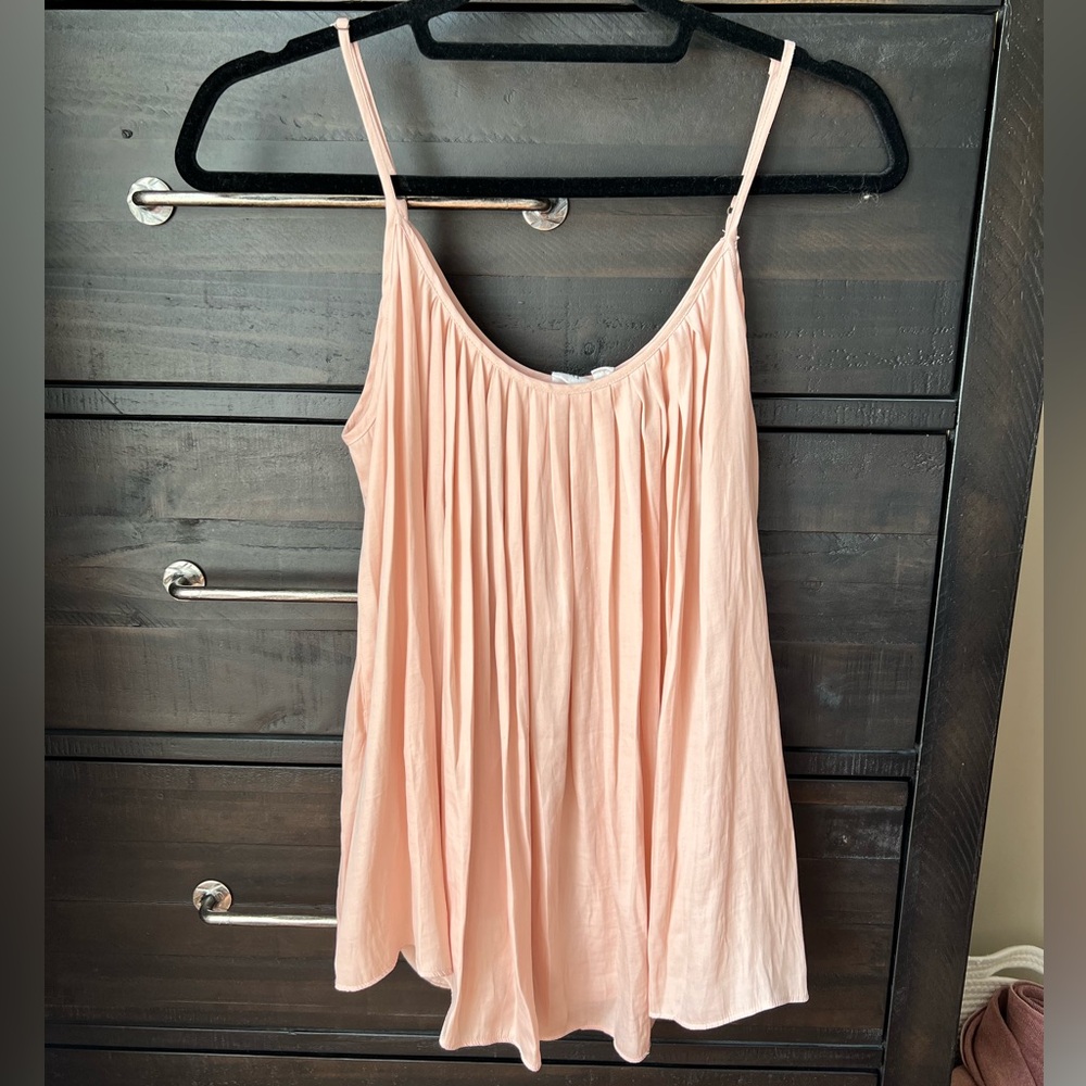 GAP Flowy Pleated Soft Satin Peach Camisole